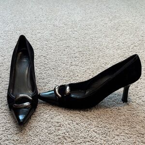 Stuart Weitzman Women’s Pointed Toe Heels With Metallic Details On Front